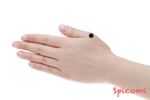 左手親指付け根の手の甲側のほくろ