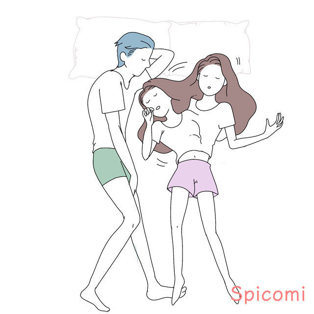 寝ている途中から頭の位置が変わる［カップル寝方寝相診断］