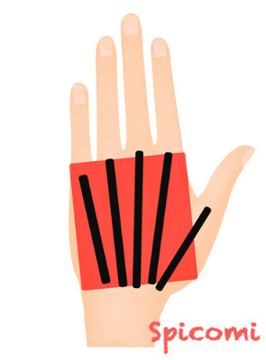 ［ほくろ占い］左手の各指の延長線を除いた左手の甲のほくろ