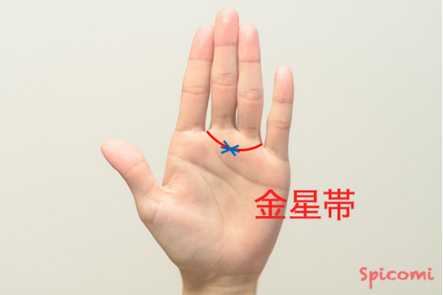 ［手相占い］金星帯（金星環）にスターが現れている