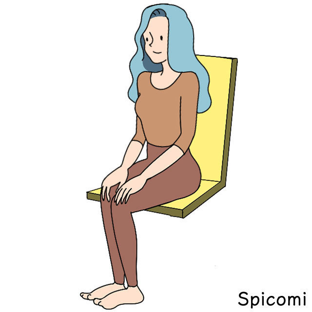 膝をピッタリつけて足を揃えた端坐位［椅子の座り方の種類］