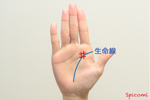 ［手相占い］生命線上に現れた四角紋