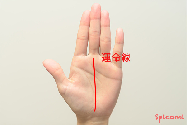 ［手相占い］中指の下にある縦線「運命線」