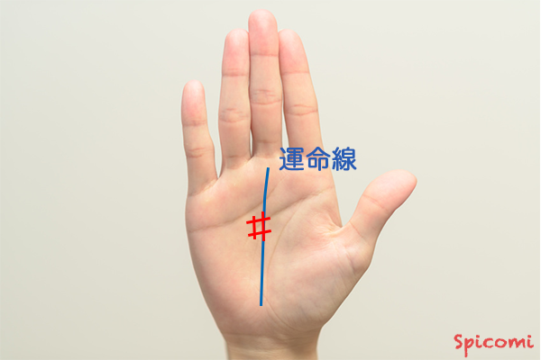 ［手相占い］運命線上に現れた四角紋