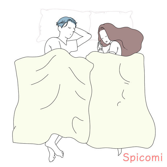 領域を分けて寝る［カップル寝方寝相診断］