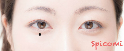 ［ほくろ占い］目の下の骨の部分で真ん中辺りにほくろがある