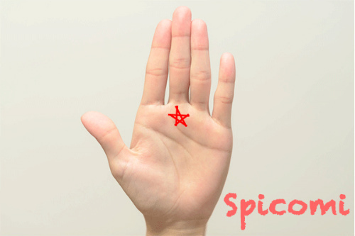 五芒星が土星丘（中指の下）にある