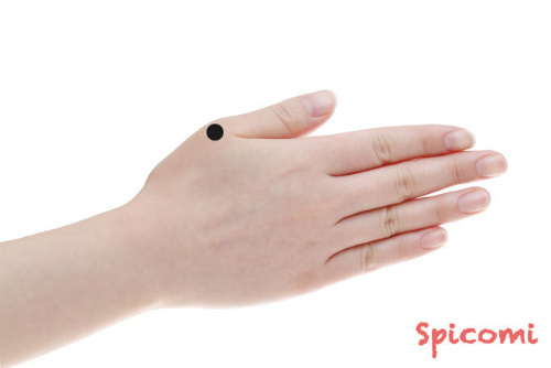 右手親指付け根の手の甲側のほくろ