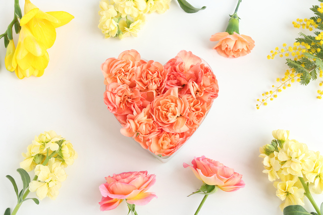 ハート型の花の画像