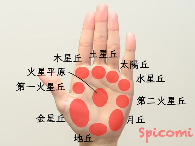 手のひらにある9つの丘と平原