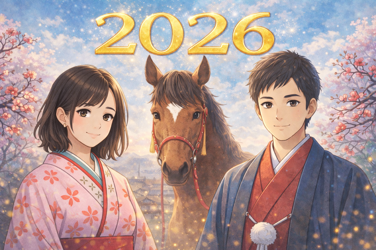 2026年午年の女性と男性の画像