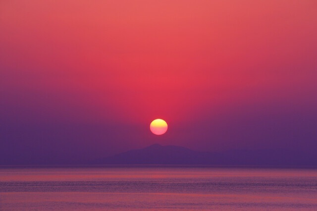 夕日［仕事運アップ待ち受け・壁紙画像］
